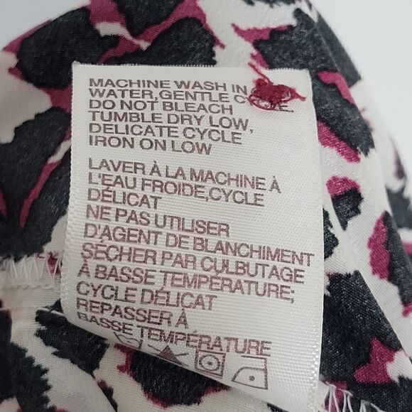 Tradition B&W Leopard Print with Maroon Accents Sleeveless Button Down Shirt - Picture 6 of 7